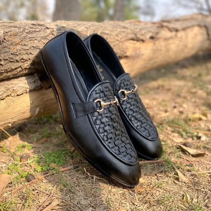 BRAIDED- BLACK SLIP ONS