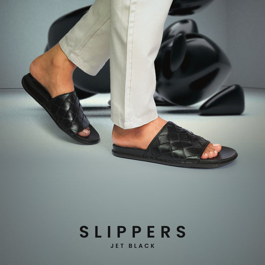 JET BLACK SLIPPERS